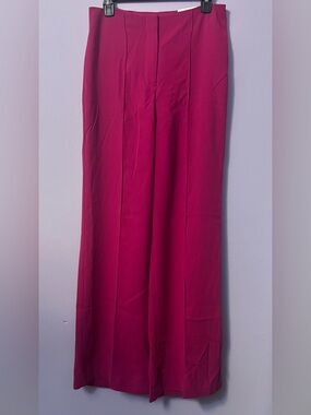 EXPRESS Wide Leg High Rise Pants - Hot Pink